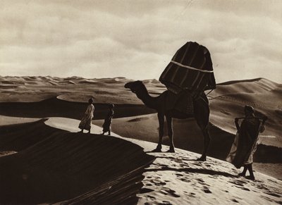 サハラ砂漠での女性輸送（モノクロ写真） 作： European Photographer