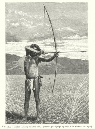 弓で射るセイロンのベッダ（彫刻 作： European School