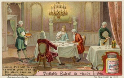 18世紀のパリで提供されているトリュフを添えた料理 作： European School