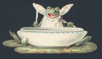 ハエを食べるカエル（カラーリトグラフ） 作： ヨーロピアンスクール