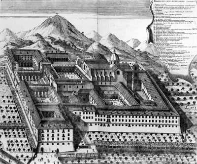 モンテカッシーノ、イタリアの彫刻の航空写真） 作： European School
