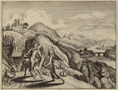 モアブの王バラクに向かう途中、ロバに叱られるバラム（彫刻） 作： European School