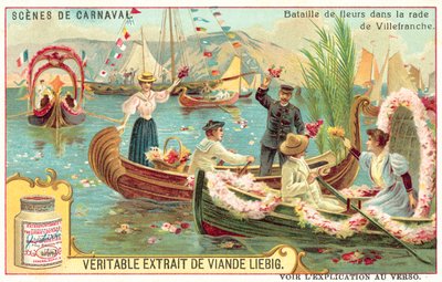 フランス・ヴィルフランシュの港での花の戦い（クロモリ写真 作： European School