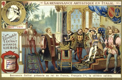 ベンヴェヌートチェリーニが塩蔵をフランスのフランシス1世に贈呈 作： European School