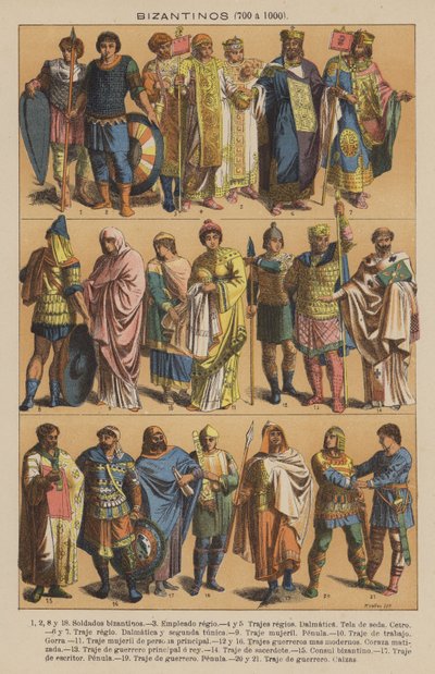 ビザンチン、700～1000年（カラーリトグラフ 作： European School