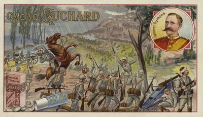 1899年10月20日、ボーア戦争のグレンコーの戦いでイギリス軍のウィリアムペンシモンズ卿が致命傷を負った 作： European School