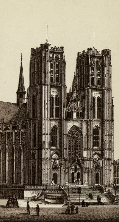 Bruxelles/Brussels: Church of Saints Michael and Gudule (litho) 作： European School