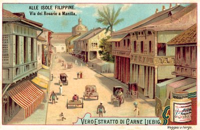 Calle Rosario, Manila (chromolitho) 作： European School