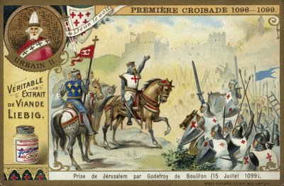 1099年7月15日、最初の十字軍、ブイヨンのゴッドフリーによるエルサレムの捕獲 作： European School