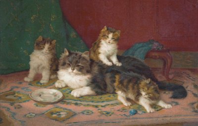 猫のポストカード（カラーリトグラフ） 作： European School