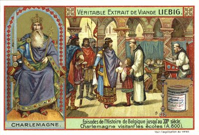 フランクの王、シャルルマーニュ、学校を訪問、800 作： European School