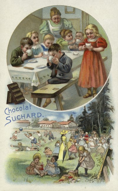 保育園でスチャードチョコレートを楽しむ子どもたち 作： European School