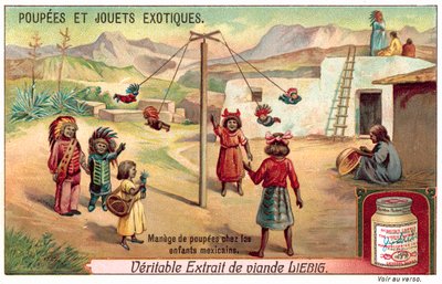 回転木馬で人形を遊ぶメキシコの子供たち（クロモリト 作： European School