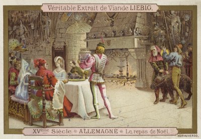 クリスマスのごちそう、ドイツ、15世紀 作： European School