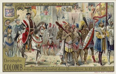 1493年4月15日、クリストファーコロンブスが勝利でバルセロナに参戦 作： European School