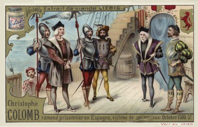 1500年10月、クリストファーコロンブスが囚人としてスペインに連れ戻されました。 作： European School