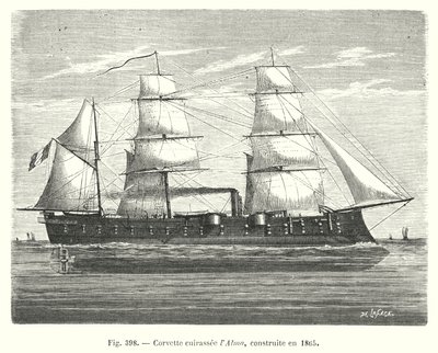 1865年に建造された装甲コルベット「アルマ」(彫刻) 作： European School
