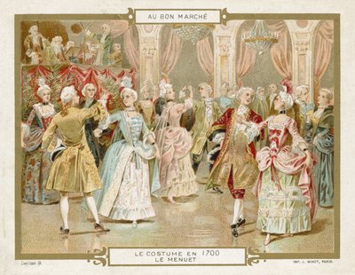 1700年の衣装：メヌエットを踊る 作： European School