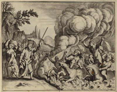 紅海の水域でのファラオの軍隊の溺死 (彫刻) 作： European School