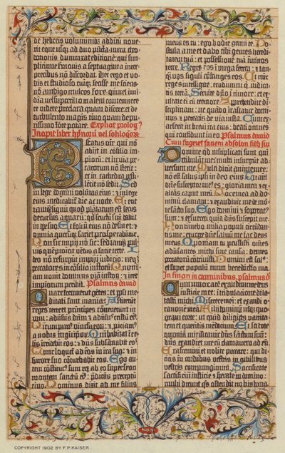 グーテンベルク聖書からのファクスマイル 作： European School