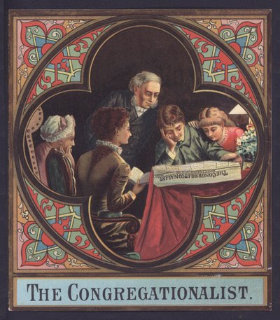 The Congregationalist (chromolitho) のコピーを読んでいる家族 作： European School