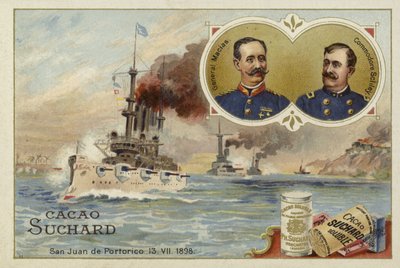 マヌエルマシアス将軍とウィンフィールドスコットシュリー提督、サンファンデプエルトリコ、米西戦争、1898年7月13日 作： European School