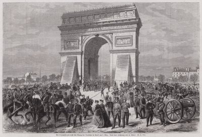 普仏戦争で勝利を収め、パリの凱旋門に立つドイツ兵（1871年3月2日）（彫刻作品 作： European School