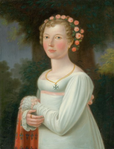 白いドレスの少女、1800-20 作： European School