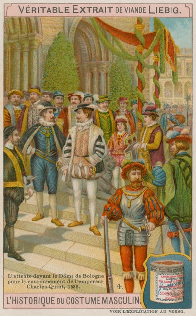 1536年にチャールズ5世皇帝の戴冠式でボローニャ大聖堂の外で待っているゲスト 作： European School