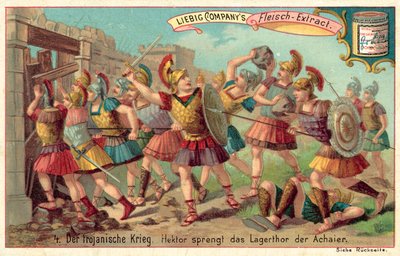 ギリシャ陣営の門を突破するヘクトル(クロモリト) 作： European School