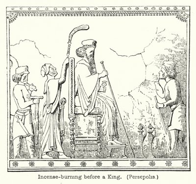 ペルセポリス、王の前での焼香(彫刻) 作： European School