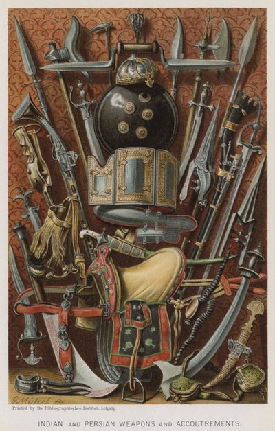 インド・ペルシャの武器と装身具（クロモリト 作： European School