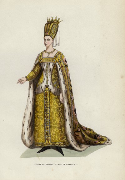イザボー・ド・バヴィエール「シャルル6世の女」（彩色済み彫刻作品 作： European School