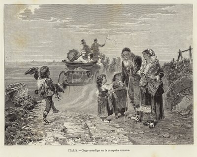 イタリア-ローマの田舎の盲目の乞食 作： European School