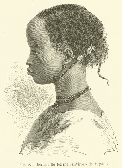 セゴン地区の若い黒人女性（彫刻 作： European School