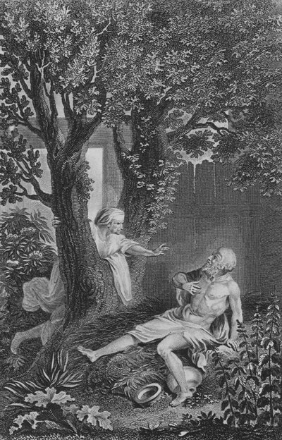 ヨブは妻を叱る（彫刻 作： European School