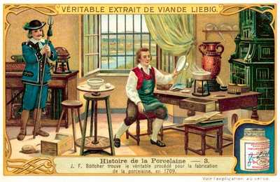 ヨハン・フリードリッヒ・ベトガーが磁器の製造法を発見。 作： European School