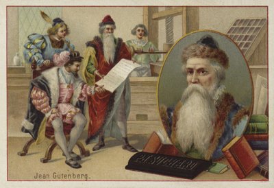 ヨハネスグーテンベルク、ドイツ語、彫刻家、発明家、プリンター 作： European School