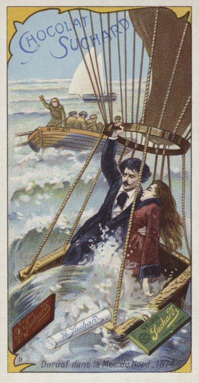 1874年、北海に降りてくるジュールデュルーフの気球 作： European School