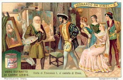 クロ・ルーチェにレオナルド・ダ・ヴィンチを訪ねるフランス国王フランシス1世（クロモリト 作： European School