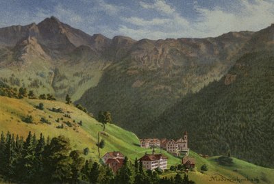 ルツェルン湖：ニーデリッケンバッハ（カラーリトグラフ 作： European School