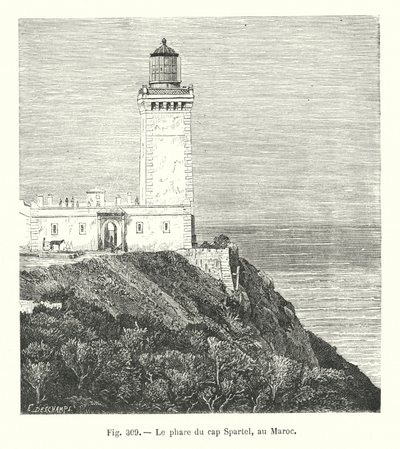 スパルテル岬灯台（モロッコ）（彫刻 作： European School