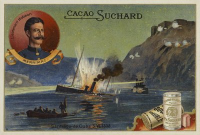 リッチモンドPホブソン中尉とUSSメリマックの沈没、サンティアゴデクーバ、スペインとアメリカの戦争、1898年6月3日 作： European School