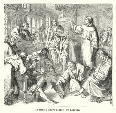ライプシックでのルターの論議（版画 作： European School