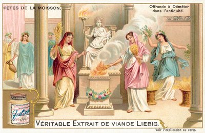 古代ギリシャのデメテルへの捧げ物（クロモリト 作： European School