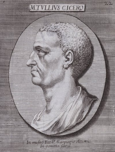 マルクス・トゥリウス・キケロ（ローマの哲学者、政治家、学者、雄弁家）（銅版画 作： European School