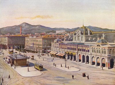 ニース、マセナ広場（カラーリトグラフ） 作： European School