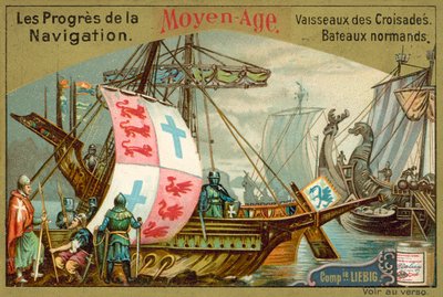 中世のノルマン・十字軍の船（クロモリト） 作： European School