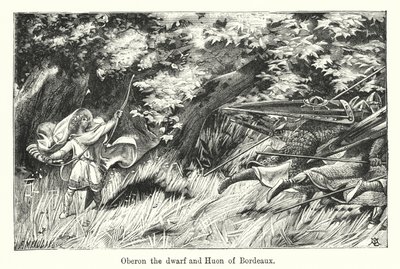 小人のオベロンとボルドーのヒュオン（彫刻作品 作： European School