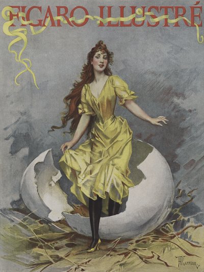Oeuf de Paques（イースターエッグ）。1893年4月のLe Figaro Illustre誌の表紙（カラーリトグラフ 作： European School